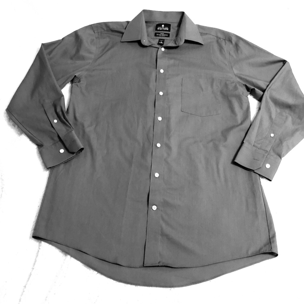 MENS Gray Button Down Dress Shirt